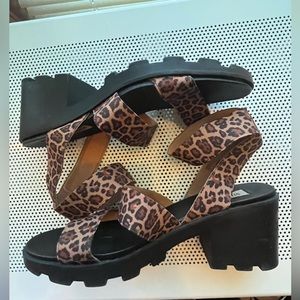 Steve Madden leopard platform heels